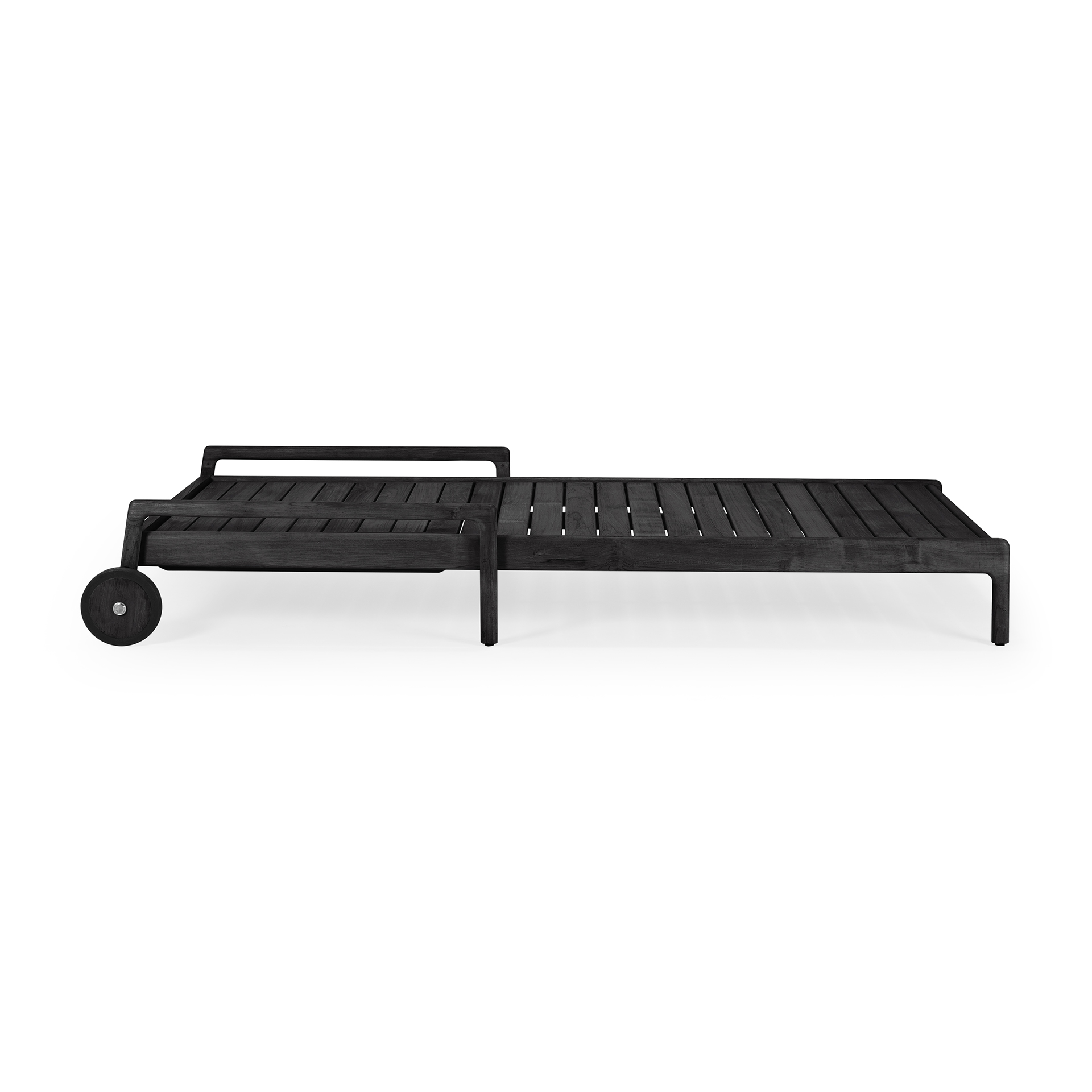 Teak Jack adjustable lounger - houten frame - zwart