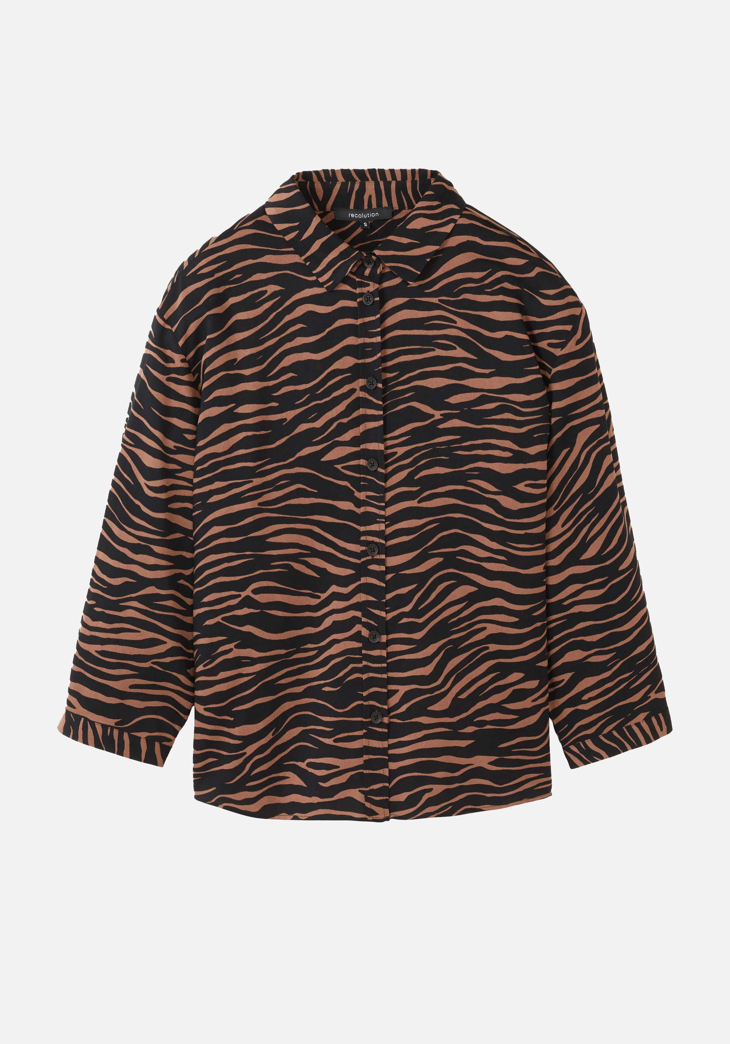 Recolution Bluse Cypress Zebra Cognac Brown