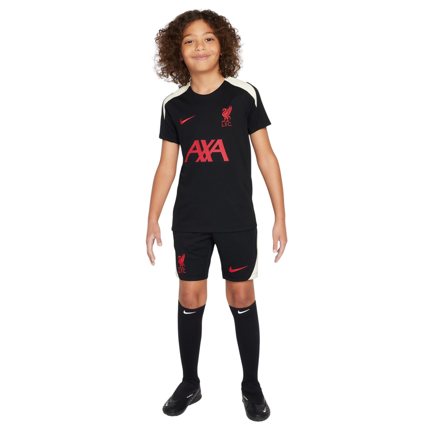Nike Liverpool Strike Trainingsset 2024-2025 Kids Zwart Gebroken Wit Rood