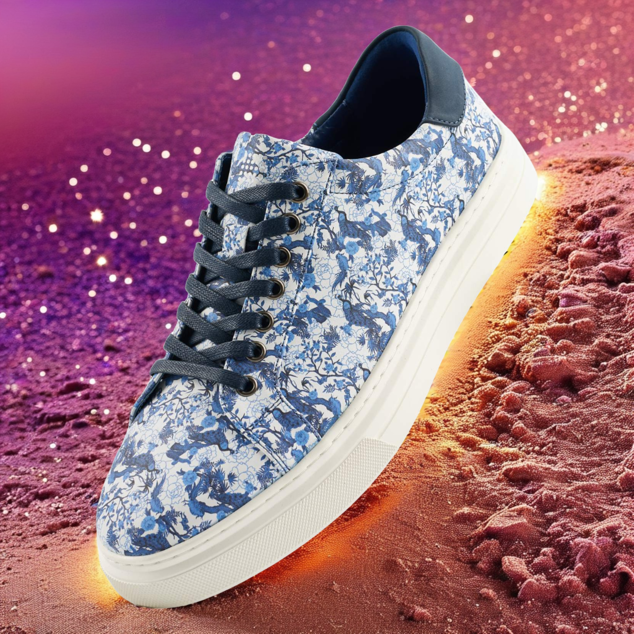 Azure Bird Garden Sneakers