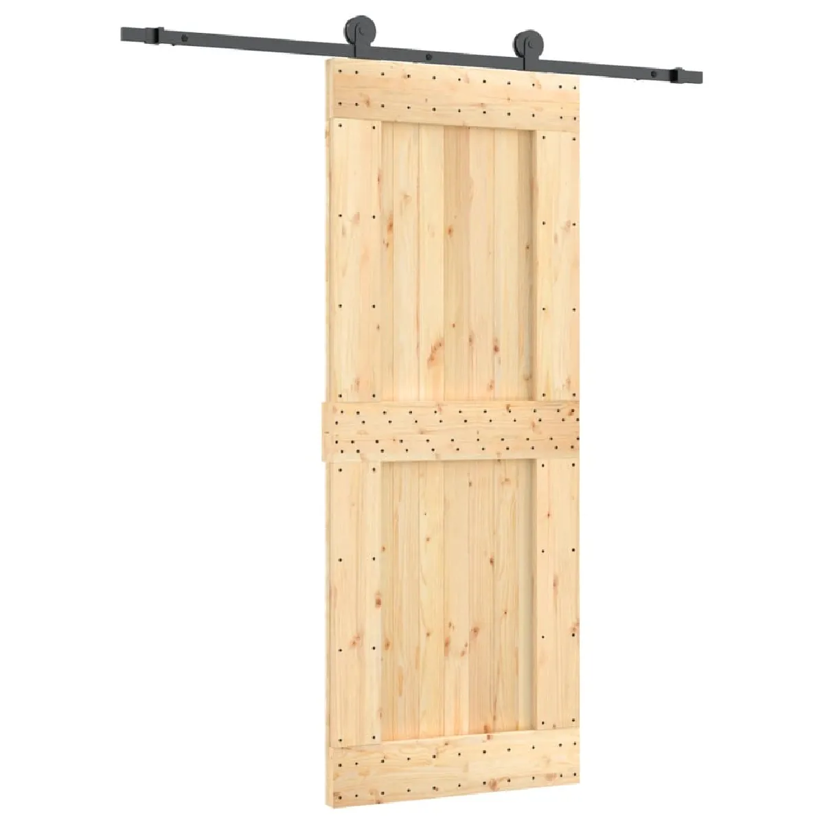 vidaXL Porte coulissante pin massif 80x210 cm avec kit