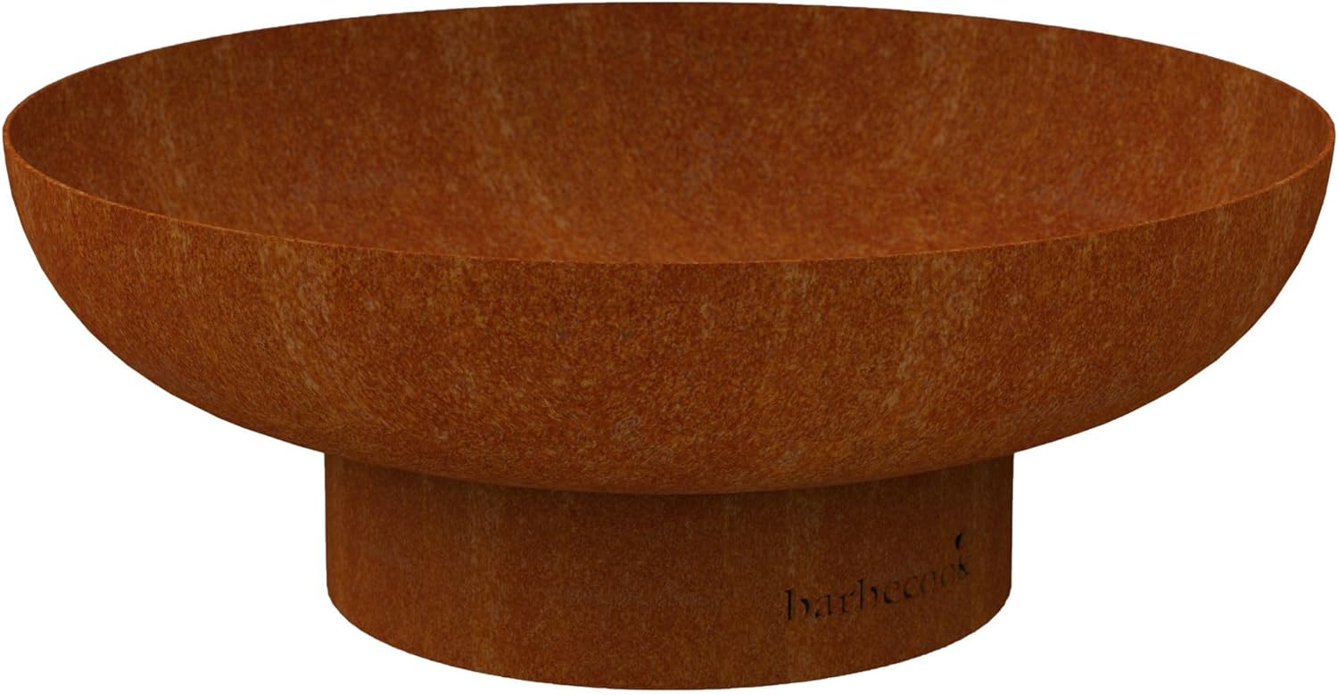 Barbecook Feuerschale Jack 100 aus vorgerostetem Cortenstahl, Feuerschale für den Außenbereich, 100x31,5cm, orangebraun