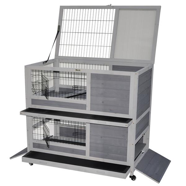 Nanook Indoor Kleintierstall Belinda grau 90 x 53 x 95 cm