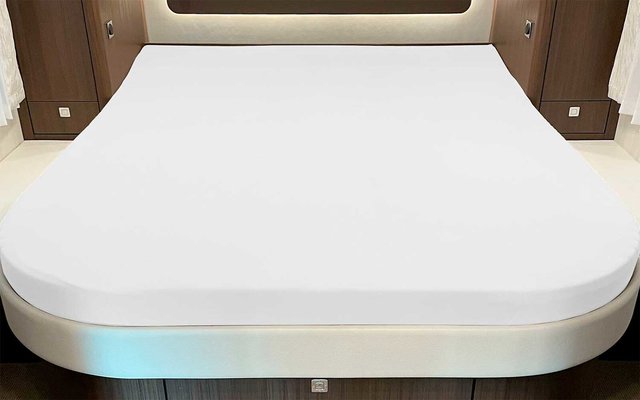 Spannbettlaken für Queensbett mit Abrundung oder Ecke