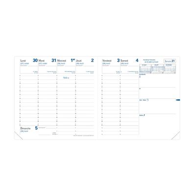 Agenda Club Executif - 1 semaine sur 2 pages - 16 x 16 cm - rouge - Quo Vadis