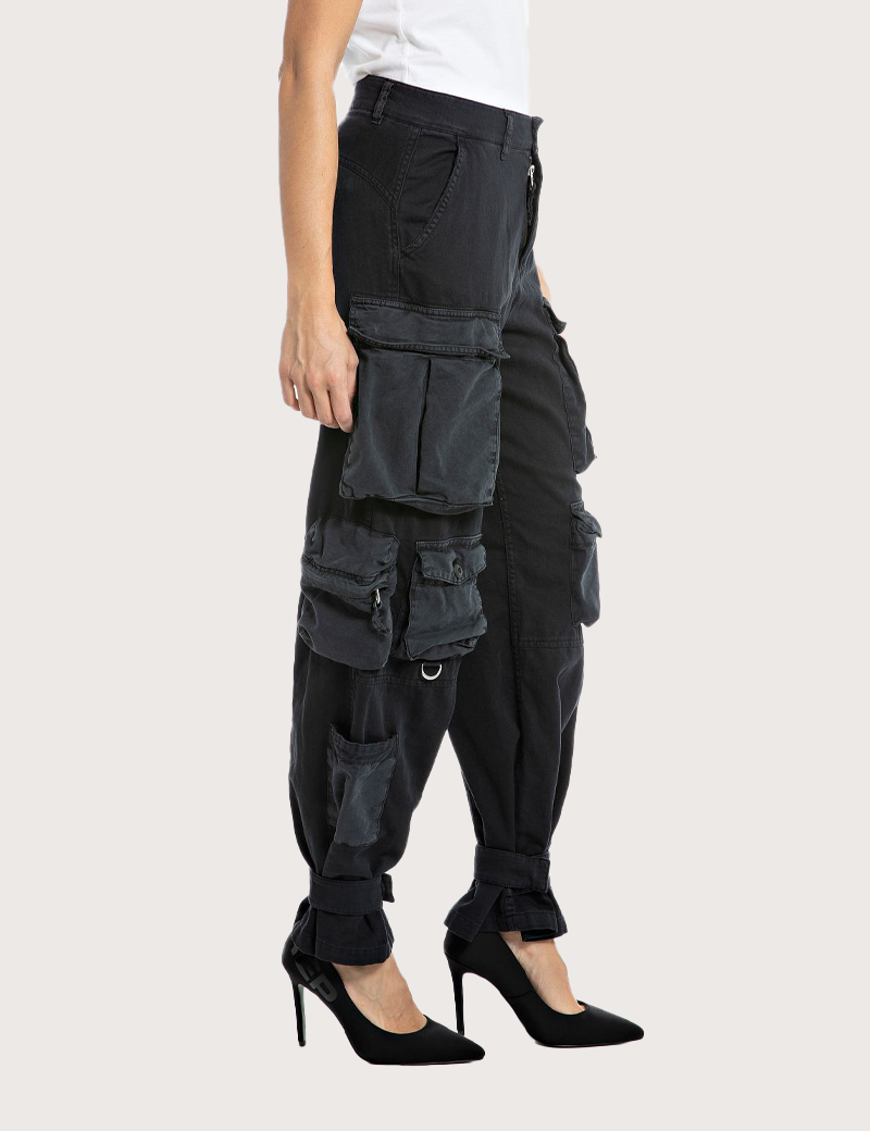 REPLAY PANTALON FEMME COMBAT MILVA NOIR