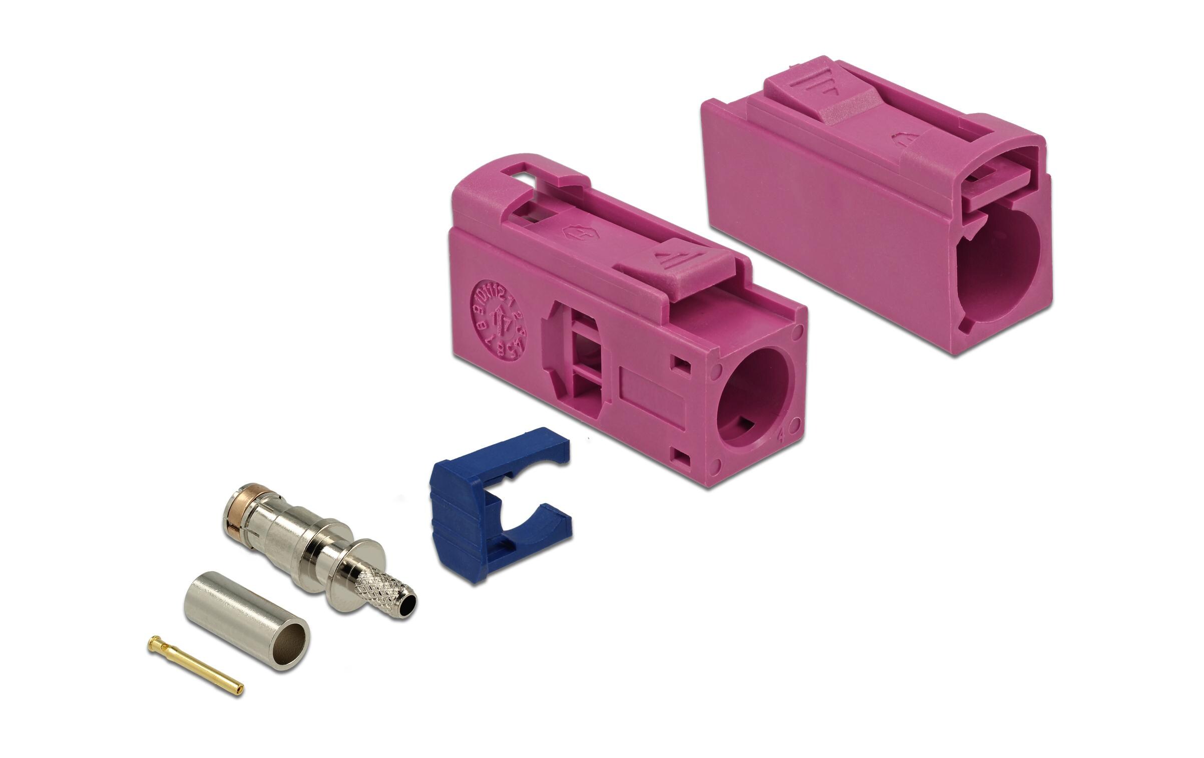 Antennenadapter zum Crimpen FAKRA H Buchse (f) - Offen OffenDelock FAKRA H Buchse 25 mm (lang) zum Crimpen