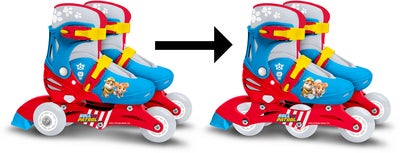 Stamp Paw Patrol Justerbar 2-i-1 Inlines Størrelse 27-30, Blå/Rød