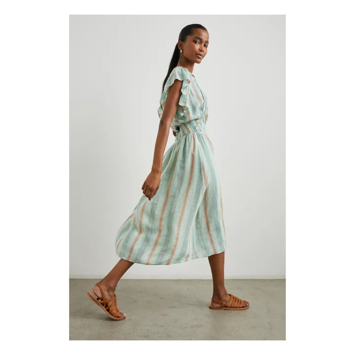 Rails Robe Iona Rayures Lin | Vert d'eau