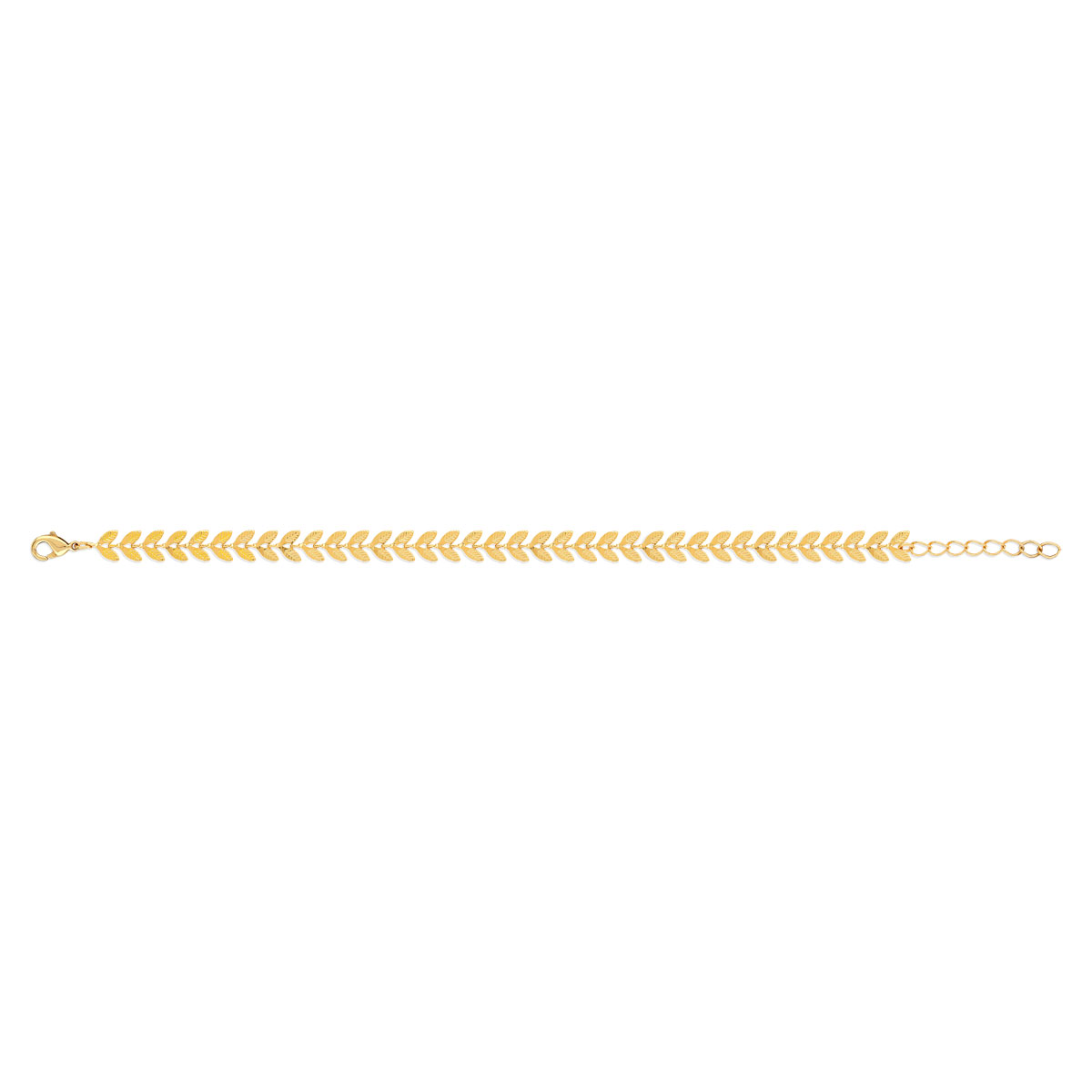 Bracelet plaqué or feuilles 19,5 cm