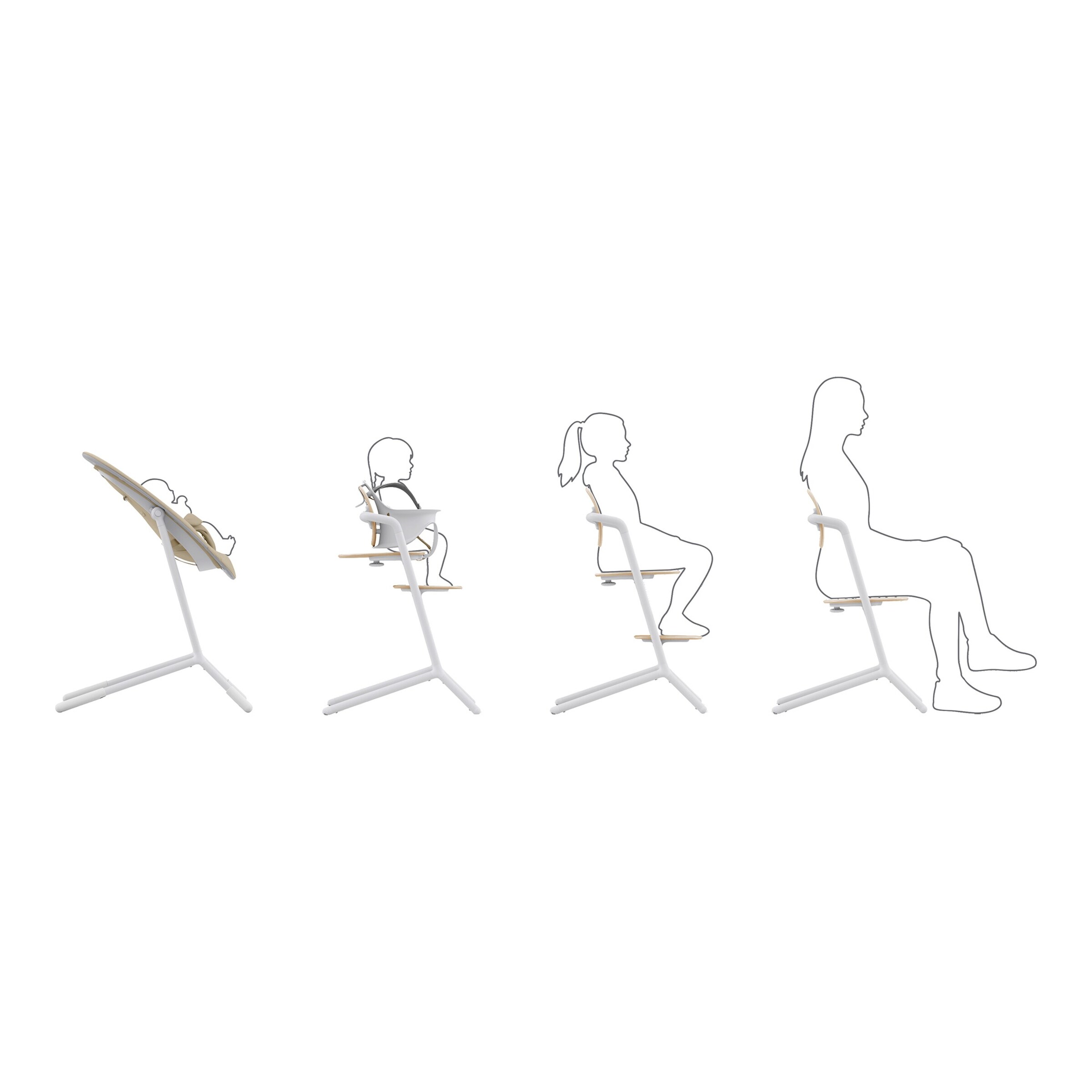 Cybex - GOLD Treppenhochstuhl Lemo 2.0 4-in-1 Set Sand White