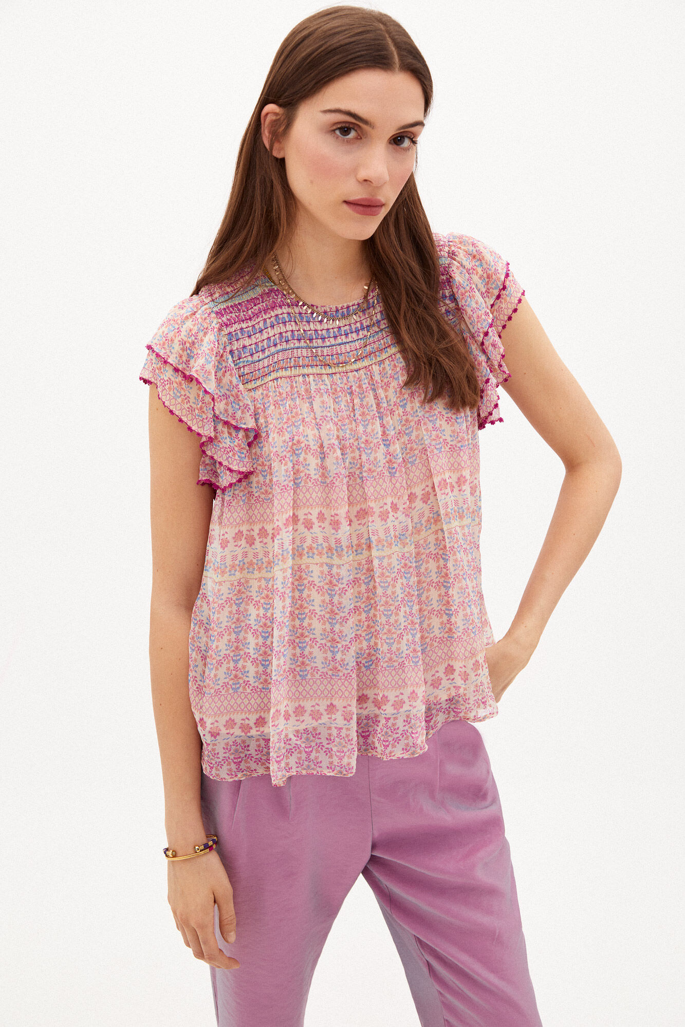 Blusa fluida estampada Coralie - Várias cores