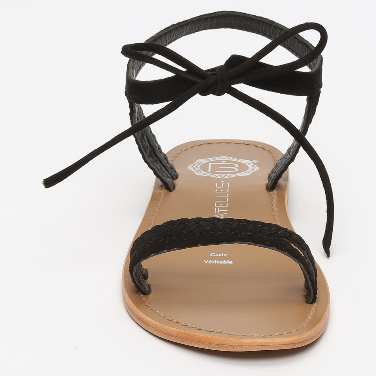 Les Bagatelles Sandales en Cuir Magnolia noir/marron