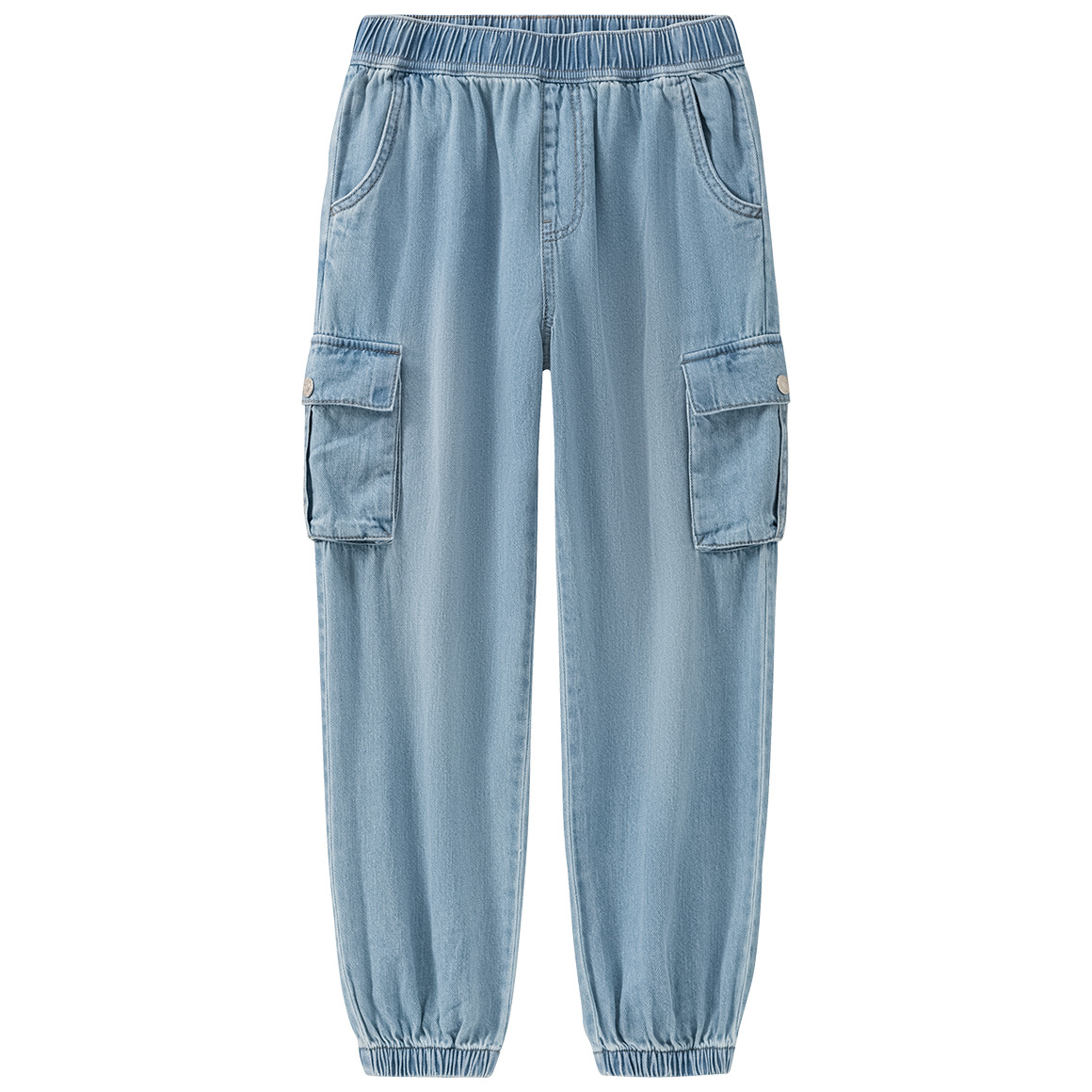Mädchen Cargohose mit Elastikbund hellblau
