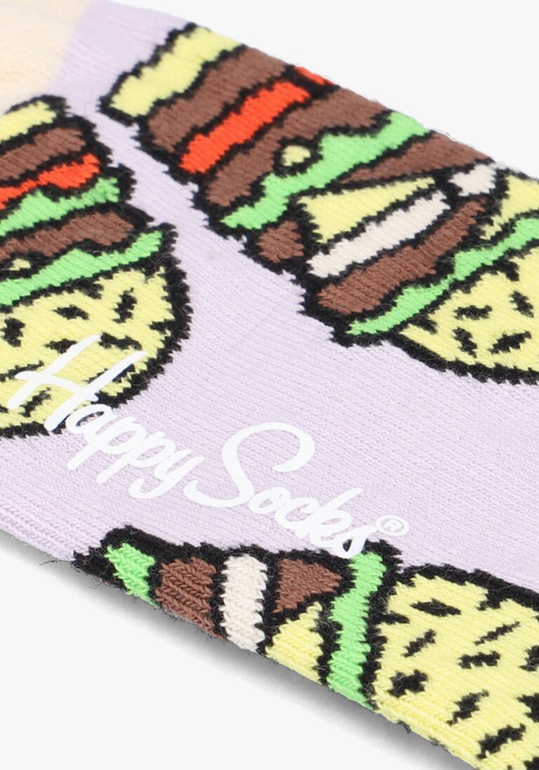 HAPPY SOCKS paarse happy socks sokken burger