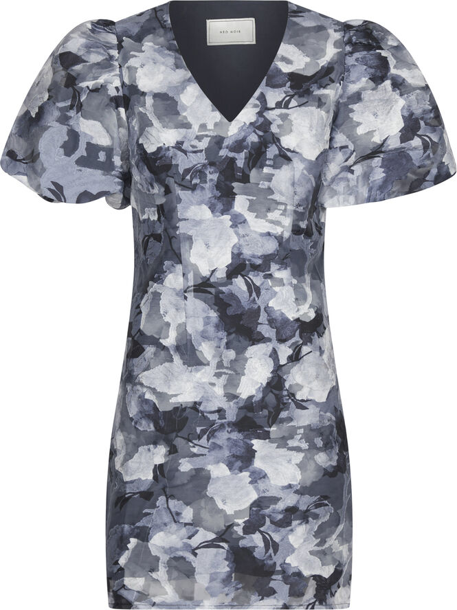 Neo Noir Sika Brocade floral Dress Floral grey