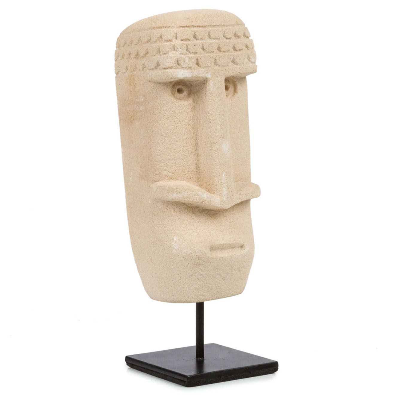 Bazar Bizar Statue de pierre Sumba sur pied naturel - 5x6x19 cm