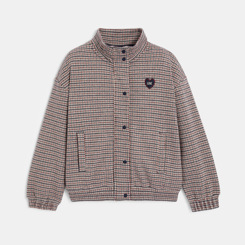 Blouson à carreaux écusson 
