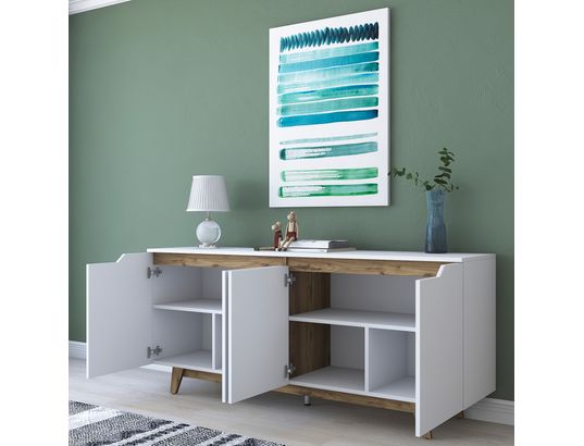 CONCEPT1 - Bahut Gd102 1874 noyer blanc 180 x 45 x 78,6cm
