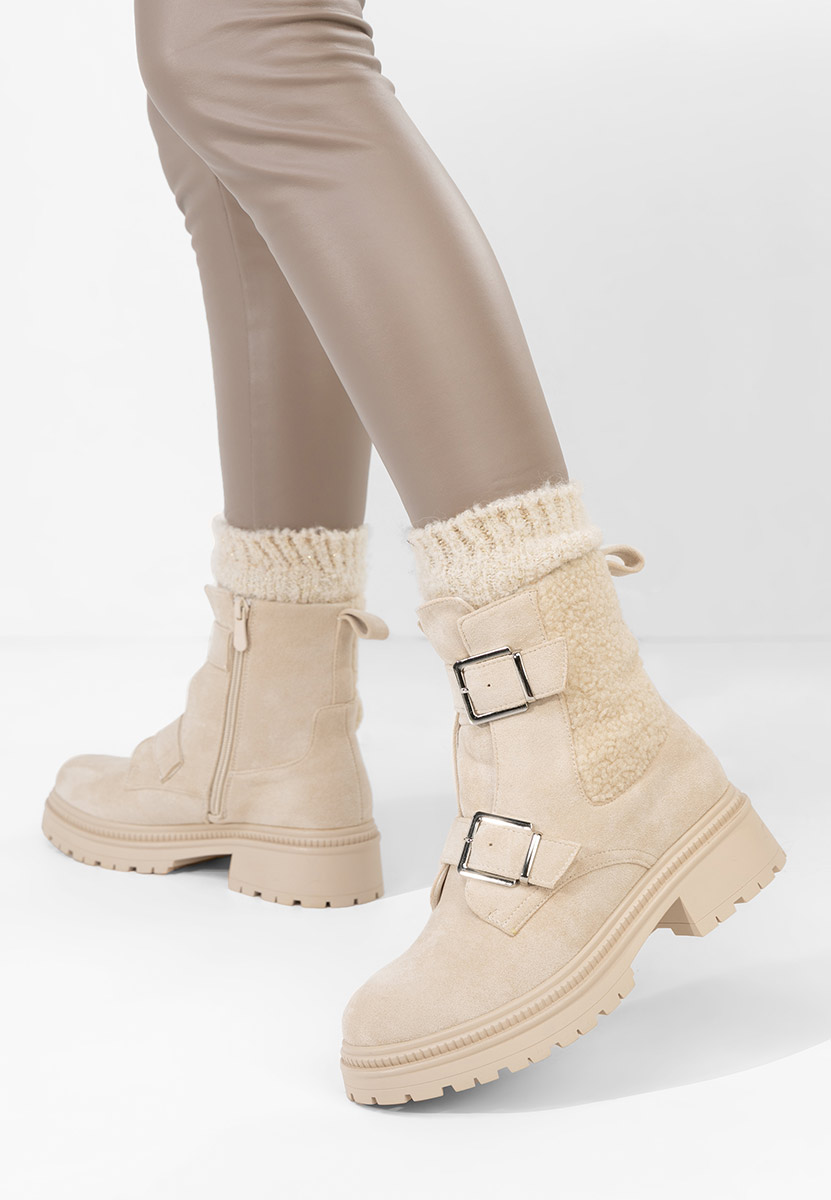Bottines hautes femme beige Darisa