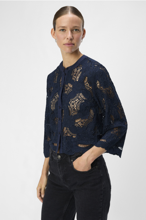 Object blauwe dames blouse
