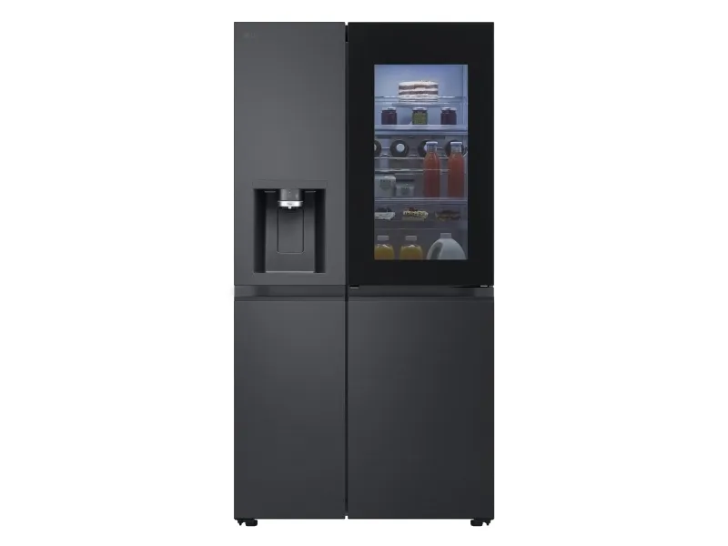 LG InstaView GSXE90EVDD, Fritstående, Amerikansk dør, Sort, 3 dør(e), Essence Black Steel, Berøring