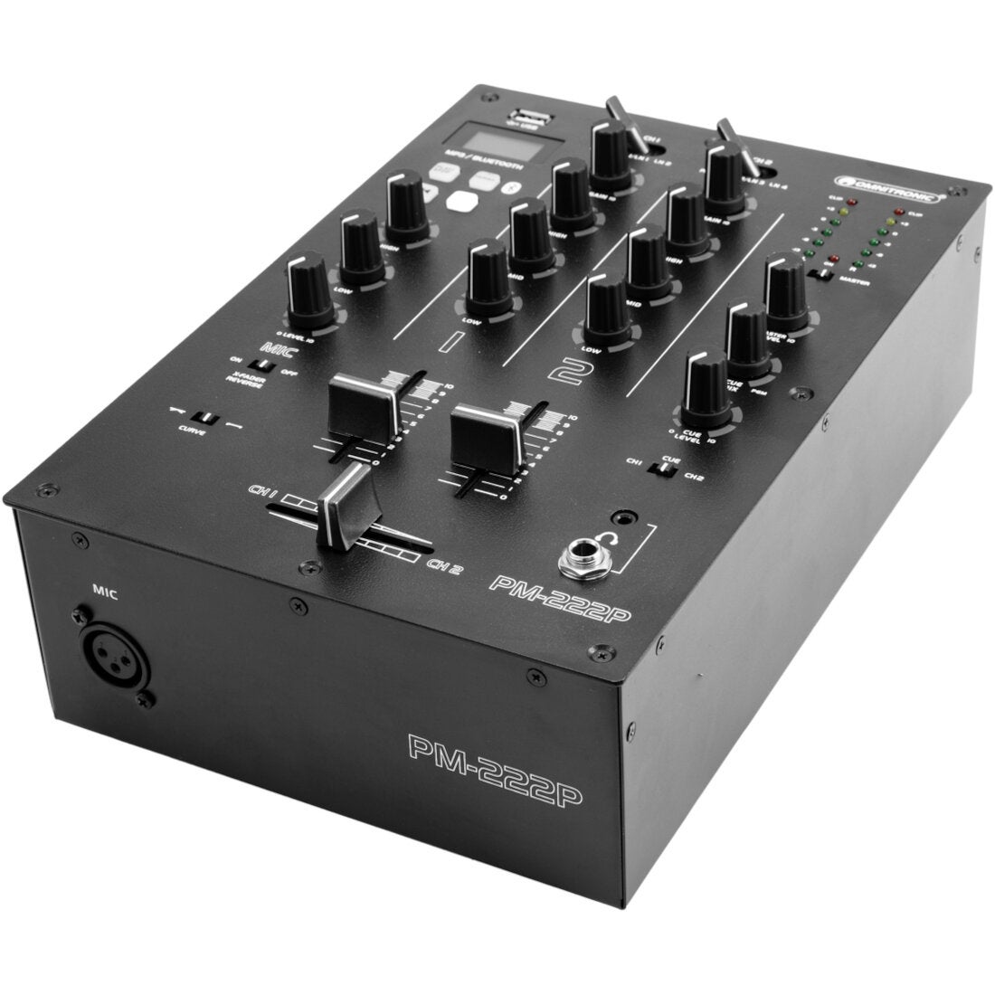 Omnitronic PM-222P 2-kanaals DJ-mixer met mediaspeler