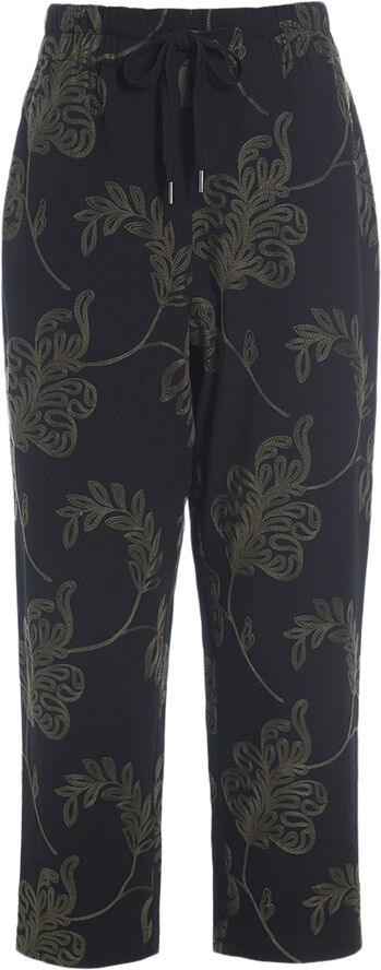 Bitte Kai Rand Embroidered leaf Black/deep forest leaf