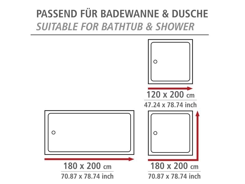 Wenko Duschvorhang Cute Cat 180 x 200 cm Pflegeleichter Badevorhang