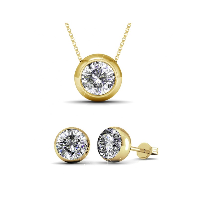 Parure Moon - Doré et Cristal