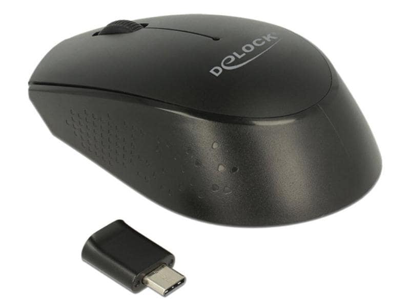 Delock Mobile Maus 12526 USB Type-C kabellos Kompakte Wireless-Maus mit USB-C-Empfänger