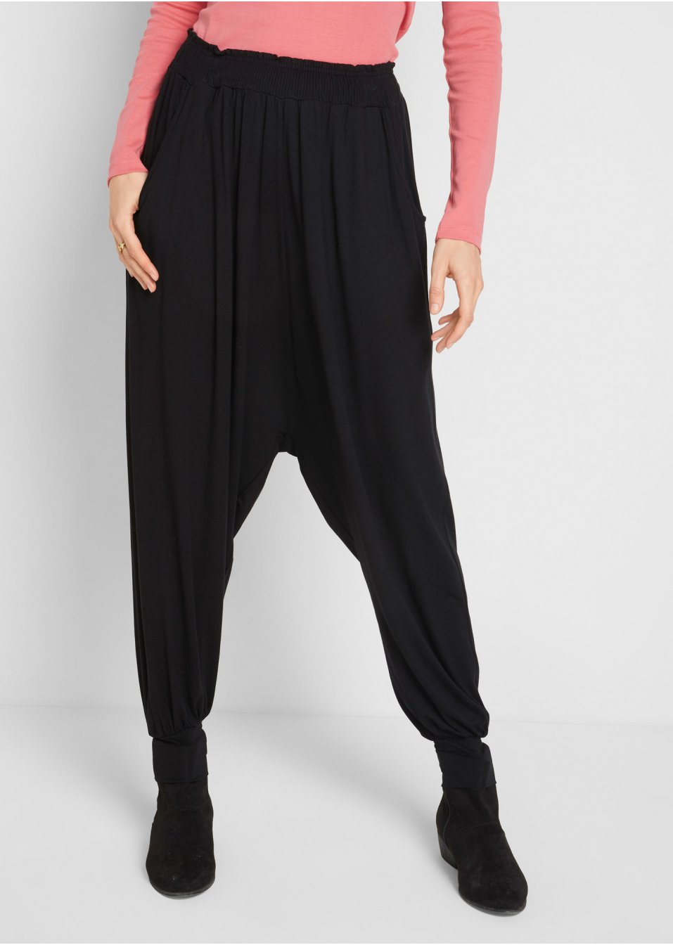 Pantalon sarouel en jersey avec taille confortable et poches