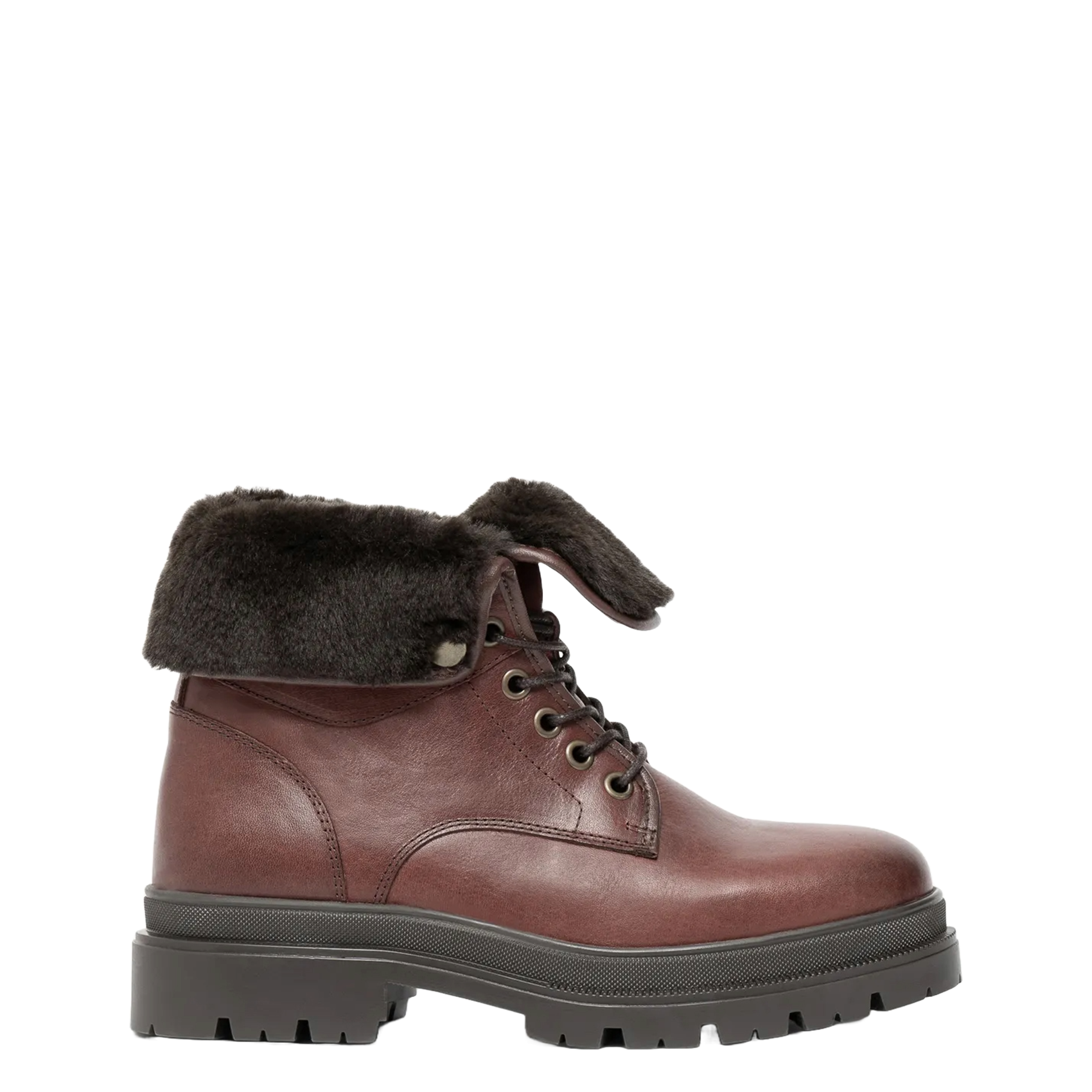 SACHA - Bottines crantées en cuir | Marron