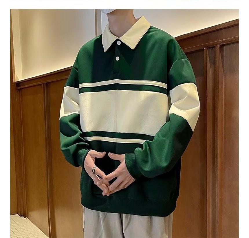 Acrius - Tweekleurig polosweatshirt