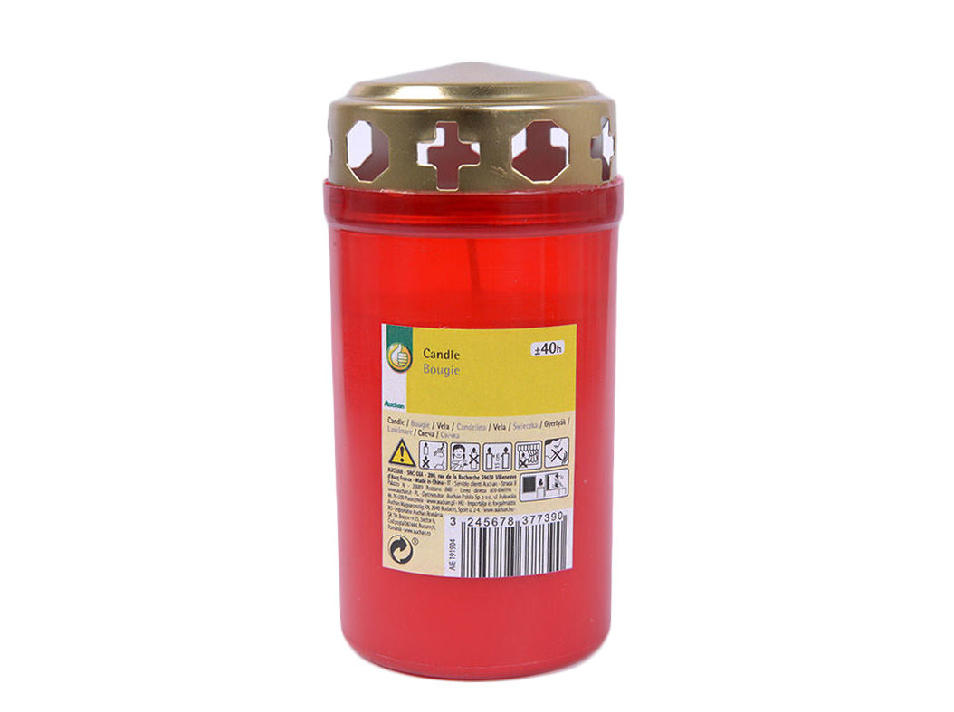 VELA LITURGICA AUCHAN VERMELHO 13.5CM