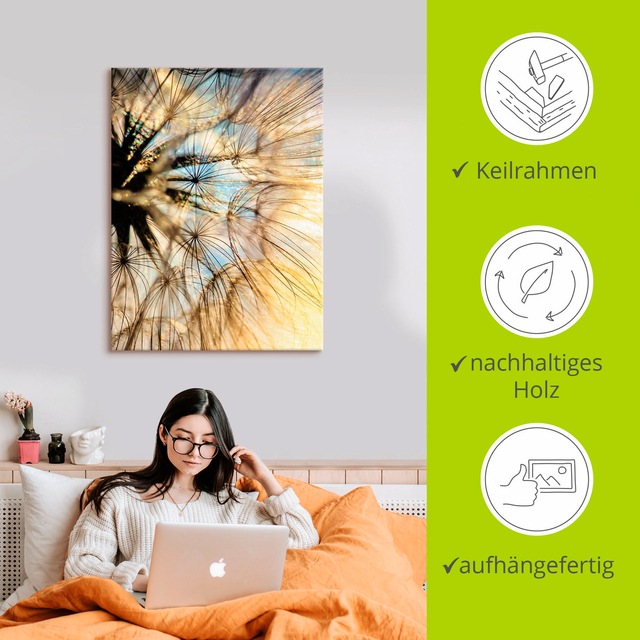 Artland Leinwandbild »Pusteblume Poesie« Blumen 1 Stk. tlg. als Leinwandbild, Poster, Wandaufkleber in verschied. Grössen