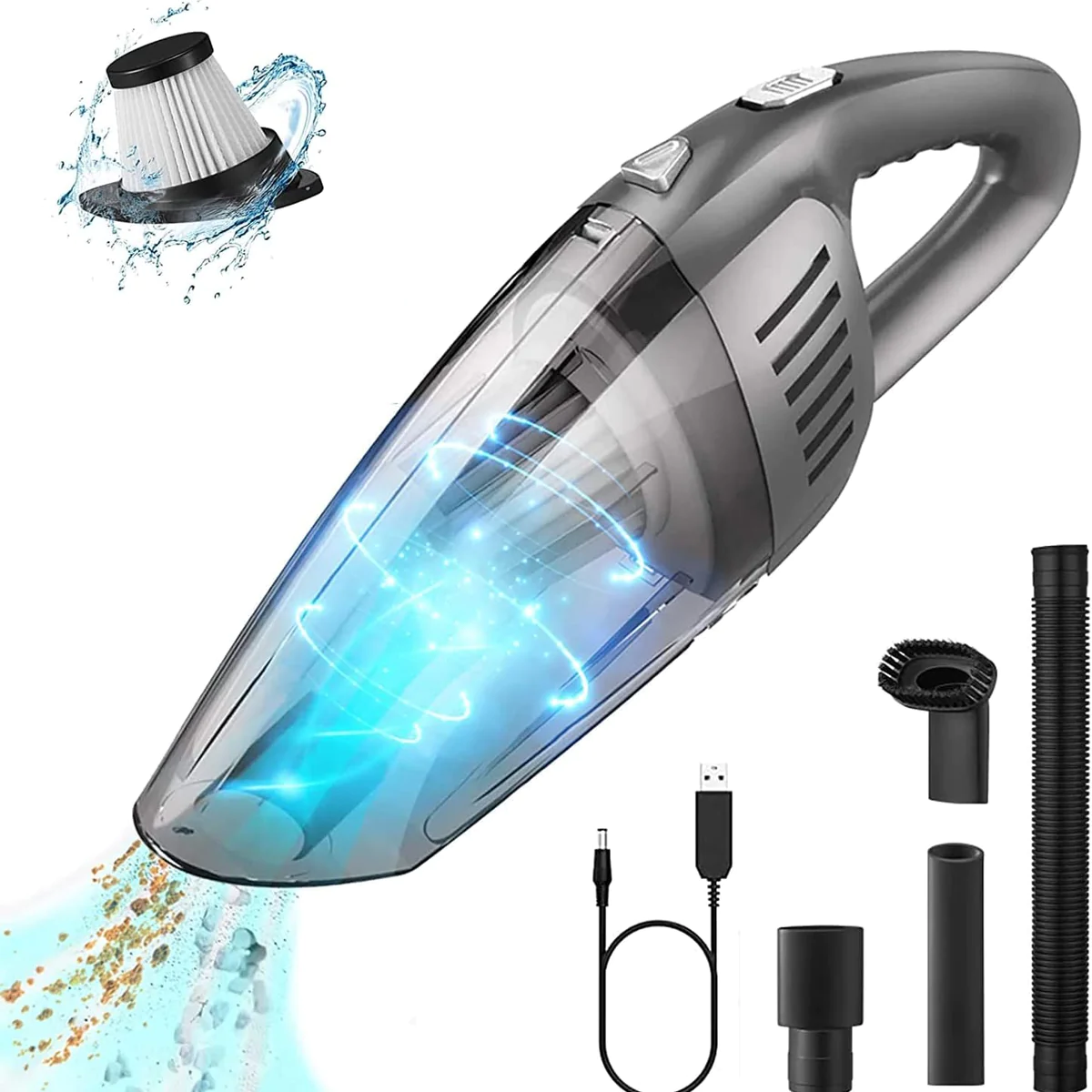 Aspirateur de table Portable Humide et Sec gris noir Vendos85