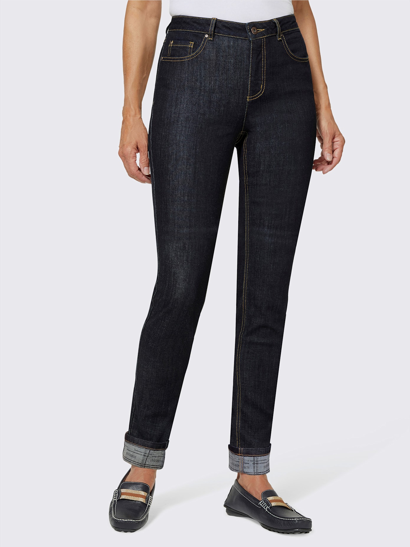 Jean basique femme avec ourlets