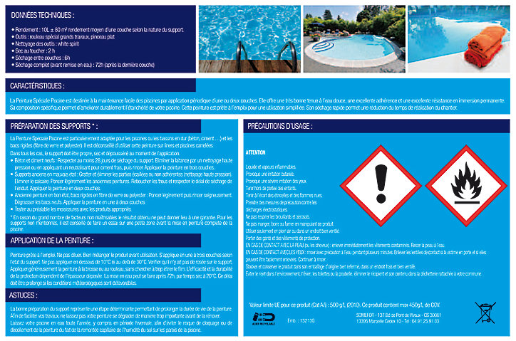 Peinture extérieure rénove décore protège spéciale piscine blanc 1L