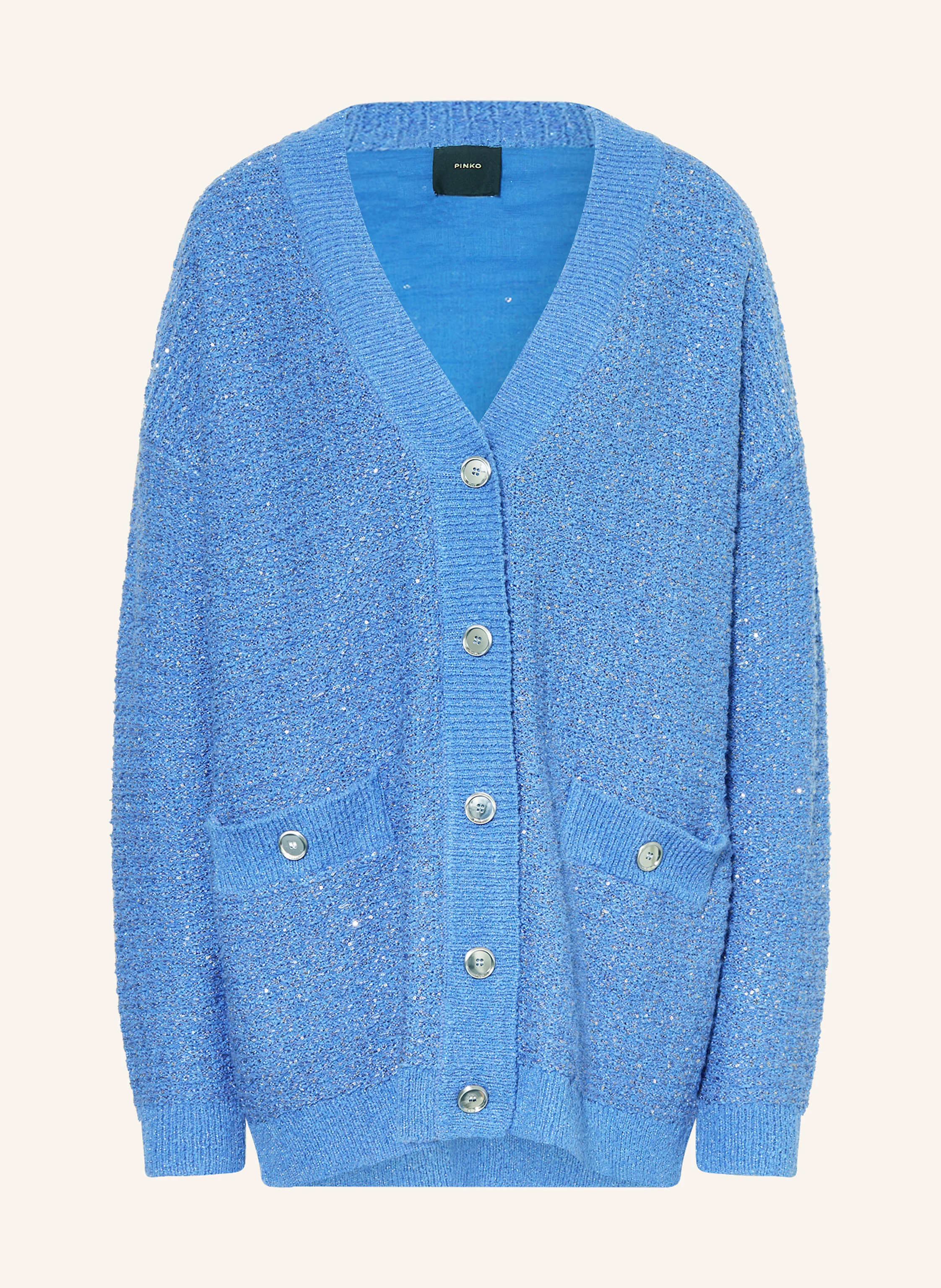PINKO Strickjacke mit Pailletten und Glitzergarn
