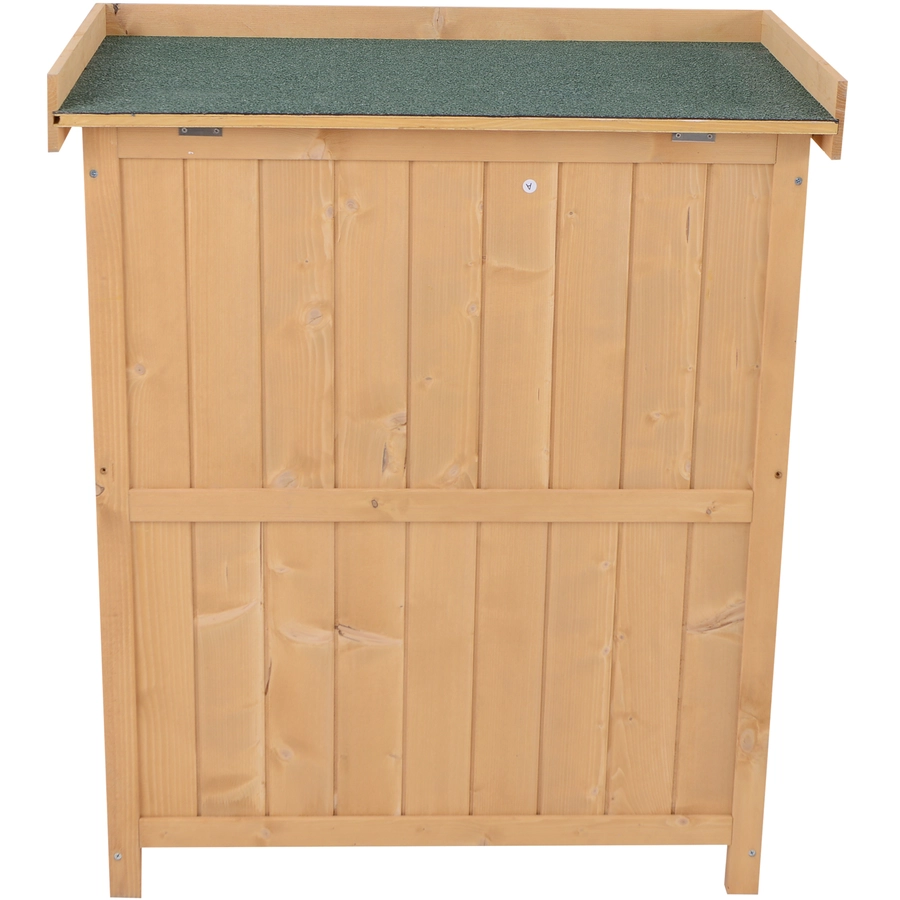 Outsunny Geräteschrank mit 2 Fächer natur