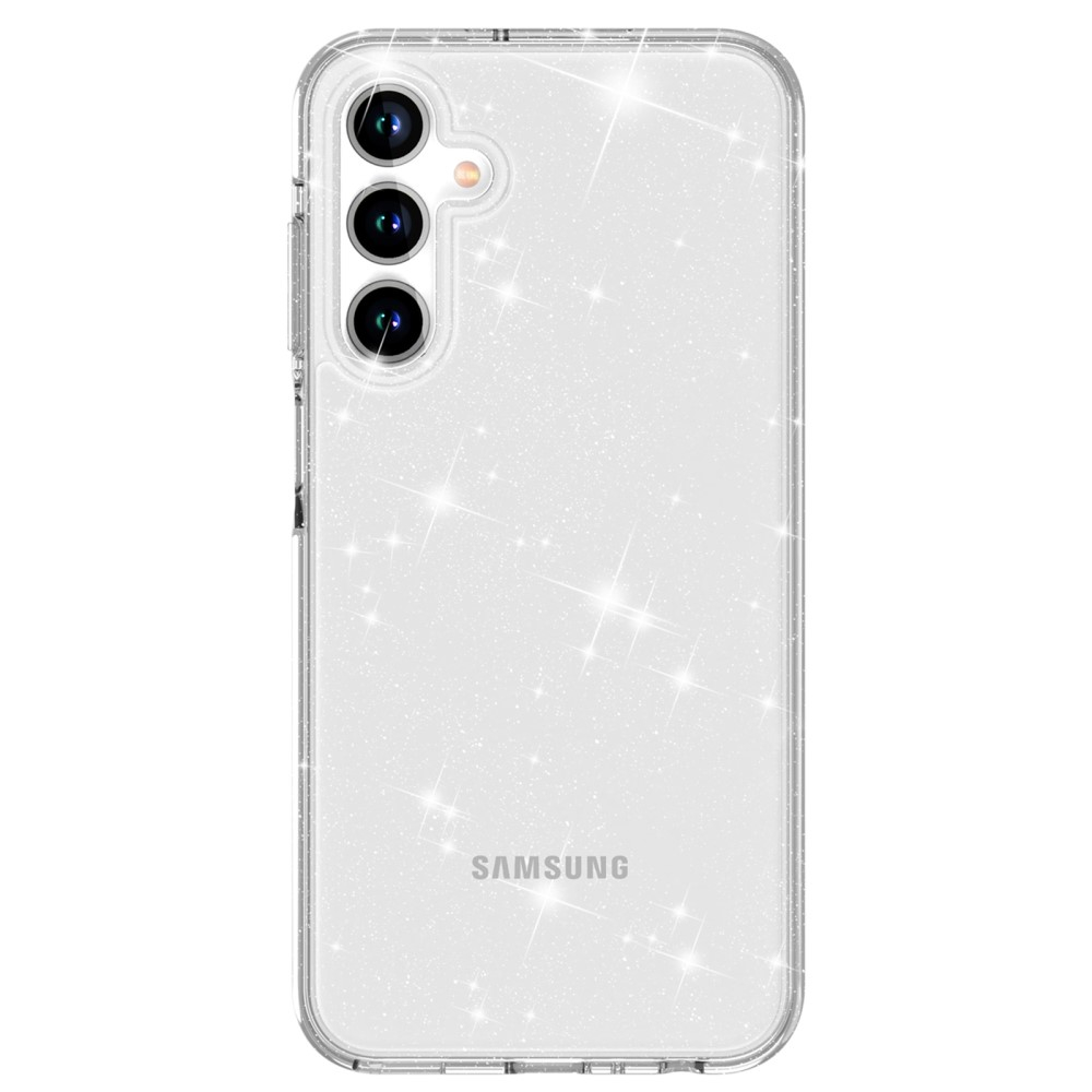 Samsung Galaxy A55 Hybrid Hardcase Schutzhülle im Glitzer Design - Silber / Transparent