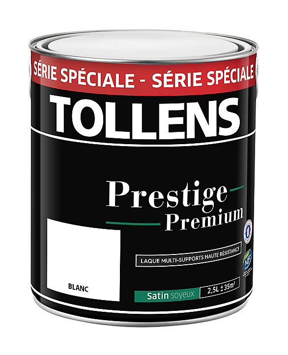 Laque boiseries, meubles et radiateurs Tollens aspect satin blanc 2,5L série spéciale