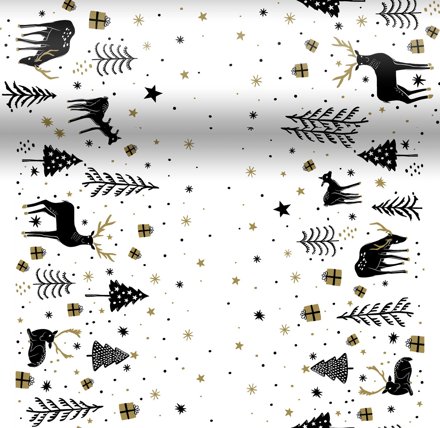 Duni 3-in-1 tafeldecoratie Magic Winter wit 40 x 480 cm