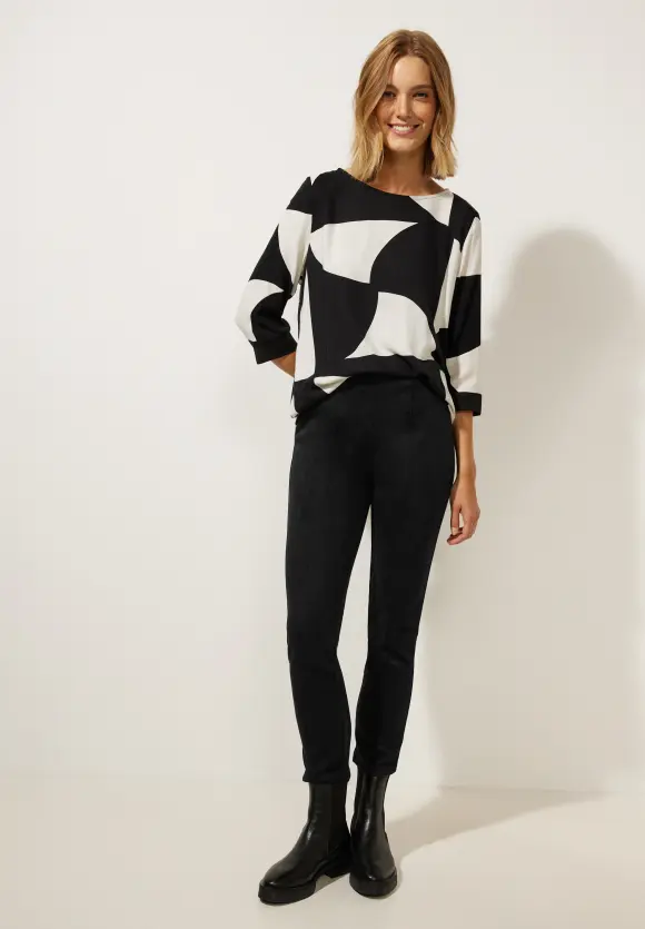 Skinny Hose in Velour Optik - Black