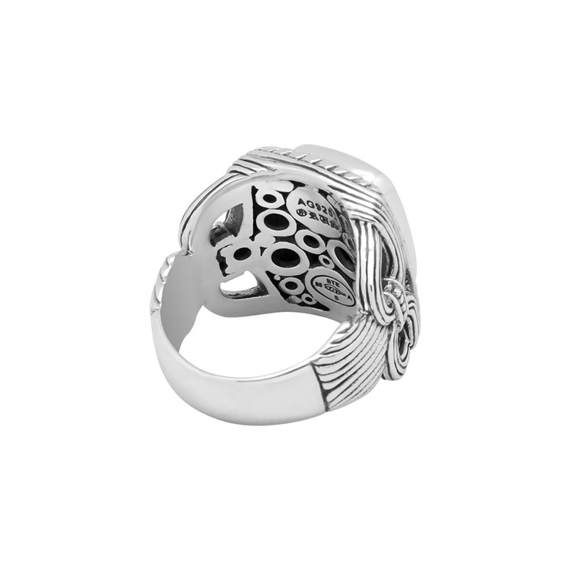 Bague Argent Homme Temple Pierre oeil De Tigre
