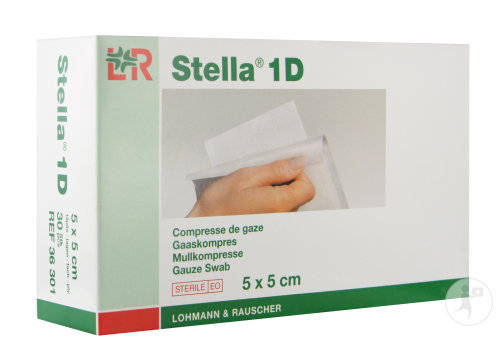 Lohmann & Rauscher Stella 1D Compresse De Gaze Stérile 5x5cm 30 Pièces (36301)