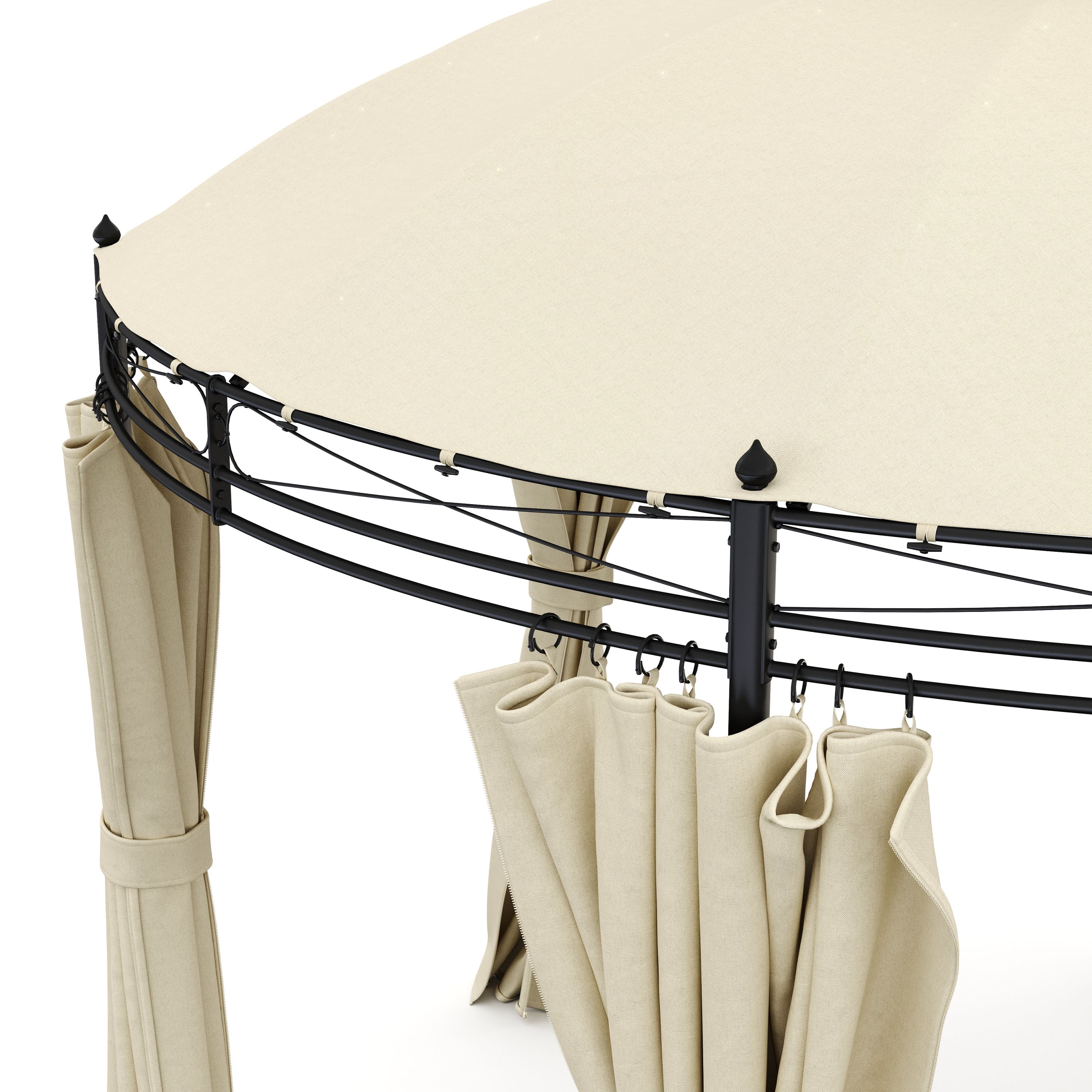 Gartenpavillon LED ROYAL 3.5 m rund beige