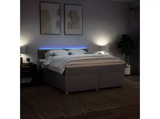 Sommier à lattes de lit avec matelas Taupe 180x200 cm Tissu
