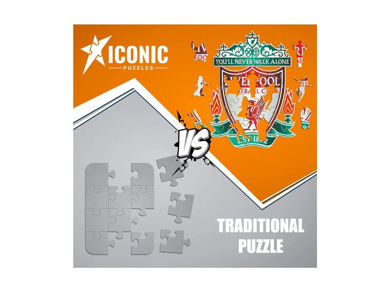 Iconic Puzzle Liverpool FC – Logo Offiziell lizenziertes Holzpuzzle, Grösse M